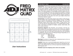 ADJ FREQ Matrix Instruction manual