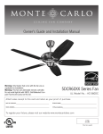 Monte Carlo Fan Company 5DCR60XX Installation manual