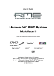 RME Audio Hammerfall Hammerfall DSP System User`s guide