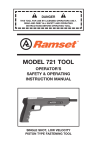 RAMSET 721 Operating instructions