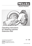 Miele Distinction 600 Operating instructions