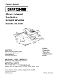 Craftsman 486.243292 Owner`s manual