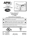 APW Wyott 1836 Operating instructions