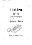 Uniden FP102 Specifications