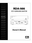 Rotel RDA975 Owner`s manual