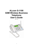 ALcom G-1100 User`s guide
