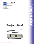 BOXLIGHT ProjectoWrite2 Owner`s manual