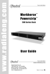 Radial Engineering WORKHORSE 500 SERIES User guide