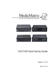 MediaMatrix VCAT-HD Specifications