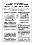 Master (VENT-FREE) GAS STOVE HEATER Installation manual