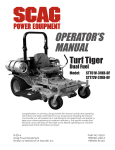 Scag Power Equipment TURF TIGER STT61V-31KB-DF Operator`s manual