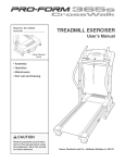 ProForm 365s CrossWalk 831.295030 User`s manual