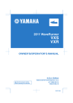 Yamaha VXS: VXR Operator`s manual