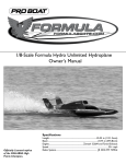 ProBoat Formula Hydro Unlimited Hydroplane Owner`s manual