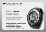 CICLOSPORT CICLOPULS CP29 Watch Technical data