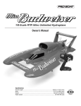 ProBoat Miss Budweiser Owner`s manual