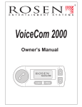 Rosen VoiceCom 2000 Owner`s manual