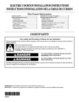 ELECTRIC COOKTOP INSTALLATION INSTRUCTIONS