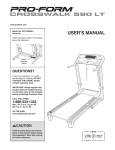 Pro-Form 590 LT User`s manual