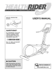 ProForm 310 E Elliptical User`s manual