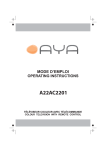 AYA A22AC2201 Operating instructions