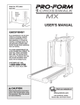 Pro-Form CROSSWALK MX User`s manual