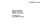 Vauxhall 2012 Corsa Owner`s manual