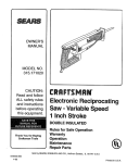 Craftsman 315.171020 Owner`s manual