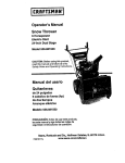 Craftsman SNOWTHROWER 536.8884 Operator`s manual