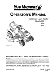 Yard Machines 607 Operator`s manual