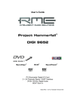 RME Audio Hammerfall DIGI9652 User`s guide