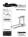 ProForm 590 Rt Treadmill User`s manual