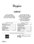 Whirlpool W10550272B - SP Use & care guide