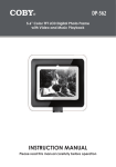 Coby DP562 - Digital Photo Frame Instruction manual