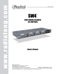 Radial Engineering SW4 Owner`s manual