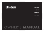 Uniden EXA7250 Owner`s manual