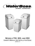 WaterBoss 900IF Owner`s manual