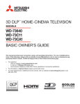 Mitsubishi 3D DLP WD-73CA1 Operating instructions