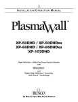 Runco PLASMAWALL XP-65DHD Owner`s manual