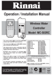 Rinnai MC 91 1A Installation manual