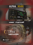 Alpha 9500 User manual
