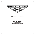 Mesa/Boogie Throttle Box Owner`s manual