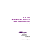 Miranda RCP-200 Instruction manual
