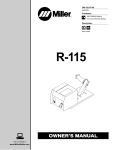 Miller Electric R-115 Owner`s manual