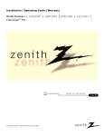 Zenith H24F34DT Series Instruction manual