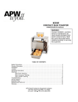 APW Wyott M-2000 Service manual