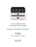 VAC Statement 450 Specifications