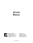 BT 610 Specifications
