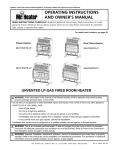 Mr. Heater MHVFB20TB LP Operating instructions