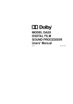 Dolby Laboratories DA20 Instruction manual